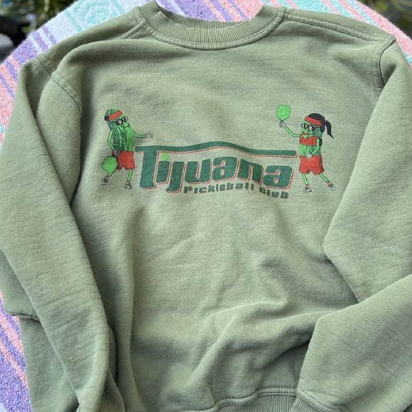 Tijuana Pickleball Club-Upcycled Vintage Crewneck-Medium - Picture 1 of 1